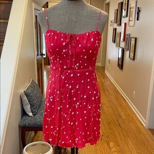 Zara Red Star-Print Mini Dress
